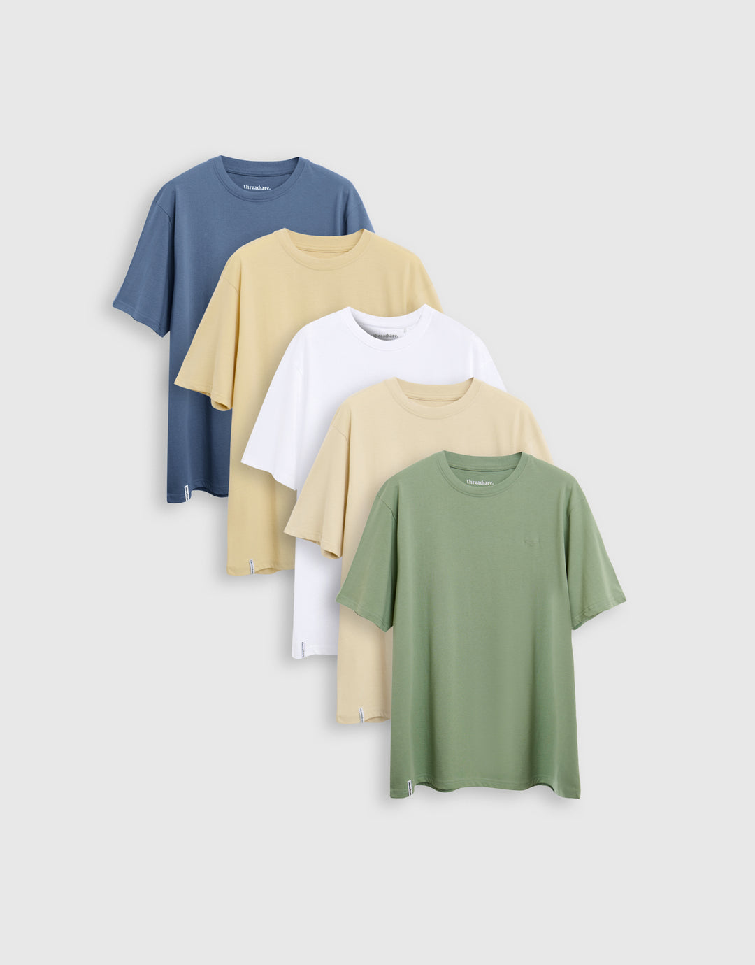 Threadbare 5 Pack Assorted Cotton Crew Neck T-Shirts - all