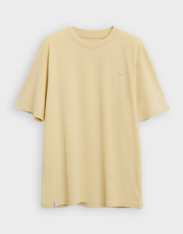 Threadbare Cotton Crew Neck T-Shirt in Almond - flat lay