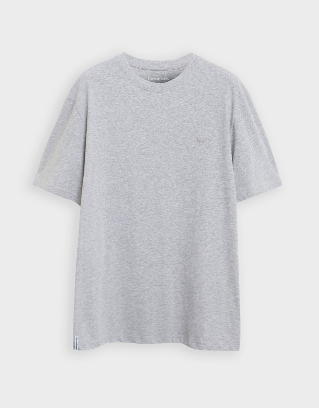 Threadbare Cotton Crew Neck T-Shirt in Grey Marl - flat lay