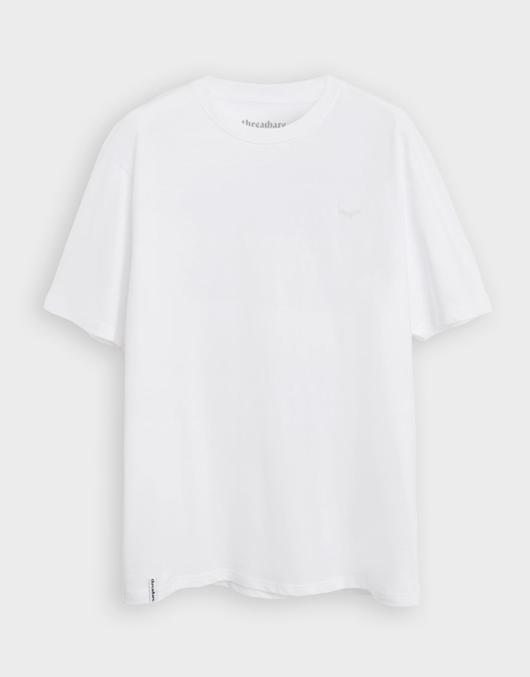 Threadbare Cotton Crew Neck T-Shirt in White - flat lay
