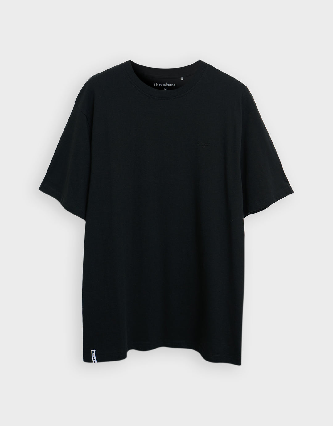 Threadbare Cotton Crew Neck T-Shirt in Black - flat shot