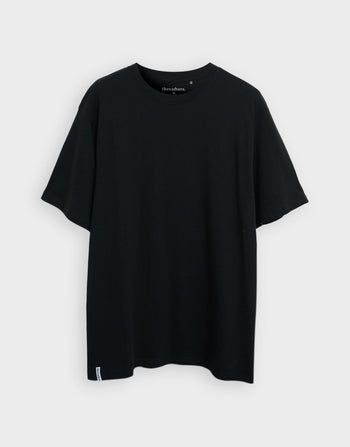 Threadbare Cotton Crew Neck T-Shirt in Black - flat shot