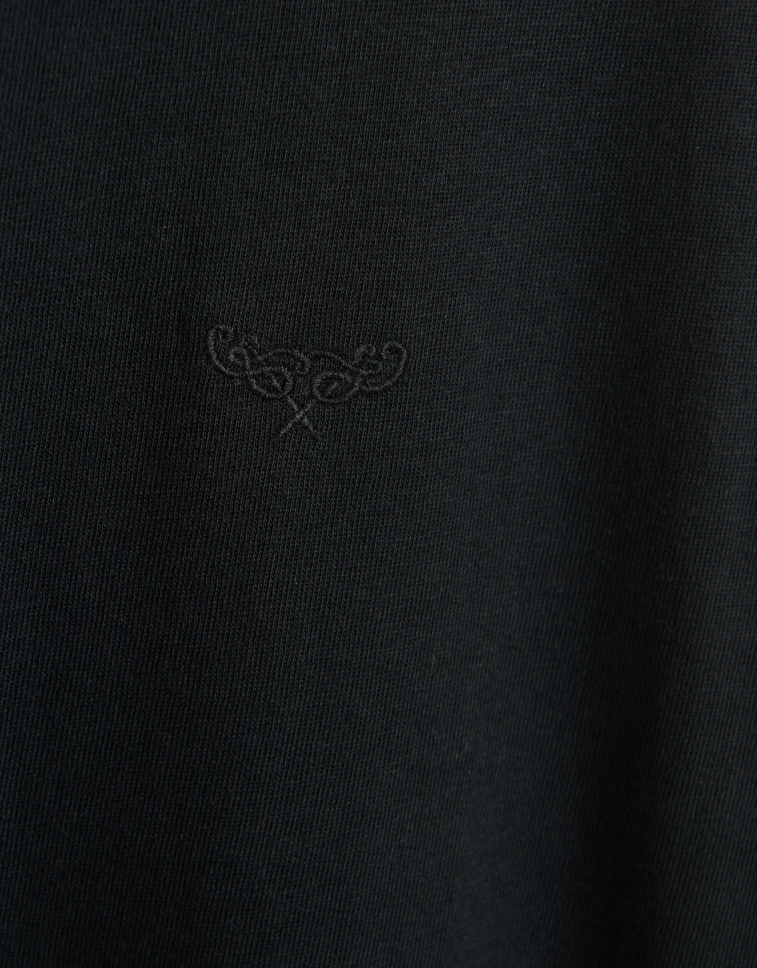 Threadbare Cotton Crew Neck T-Shirt in Black - chest embroidery detail