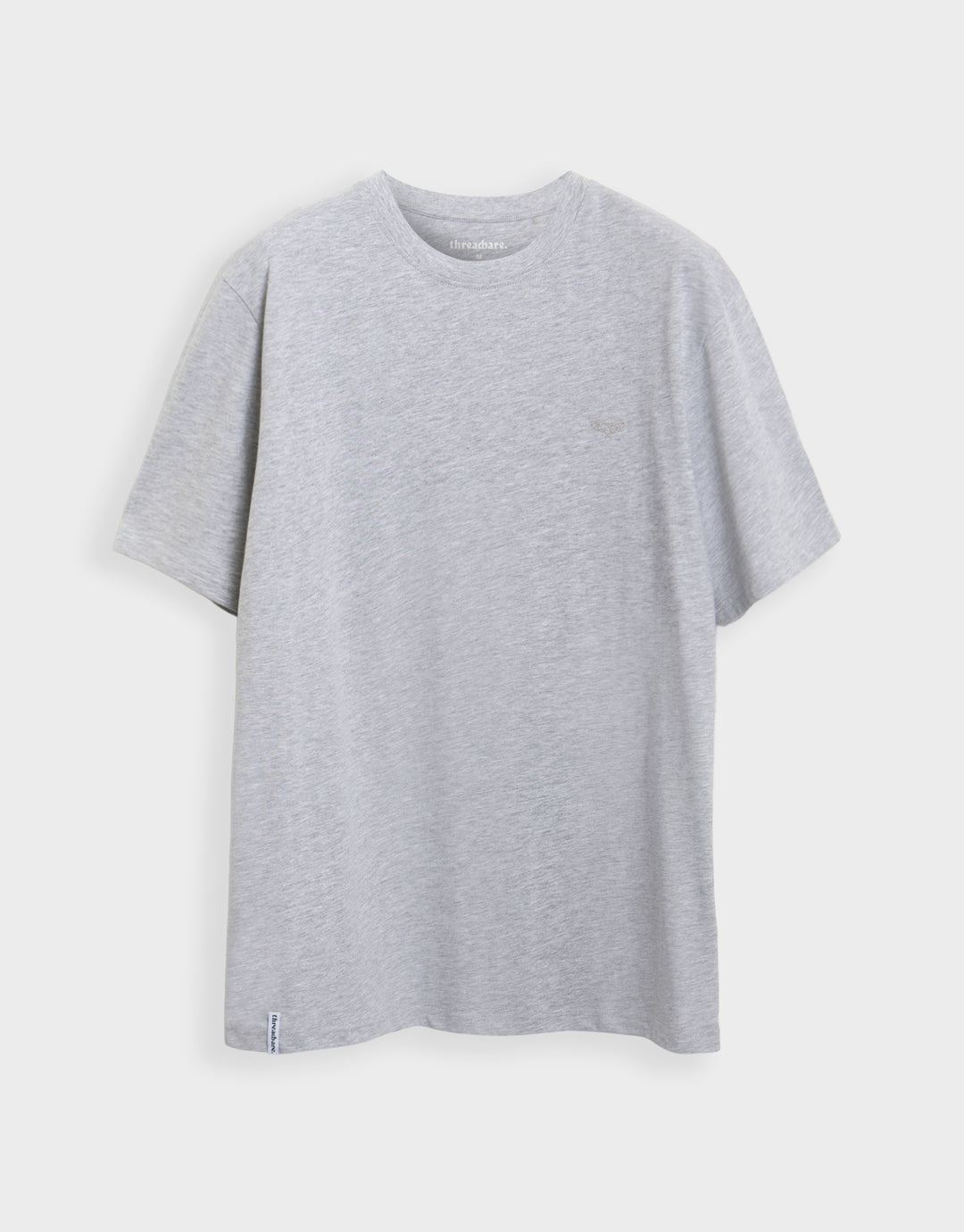 Threadbare Cotton Crew Neck T-Shirt in Grey Marl - flat shot