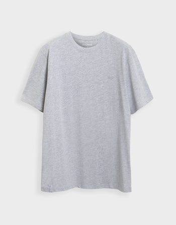 Threadbare Cotton Crew Neck T-Shirt in Grey Marl - flat shot