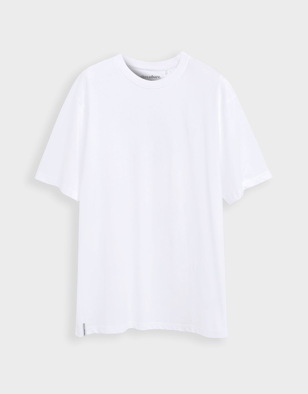 Threadbare Cotton Crew Neck T-Shirt in White - flat shot