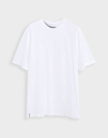 Threadbare Cotton Crew Neck T-Shirt in White - flat shot
