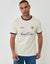 2 Pack Cotton Graphic Print Ringer T-Shirts in Ecru & Navy