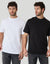 2 Pack Black & White Relaxed Fit Cotton T-Shirts