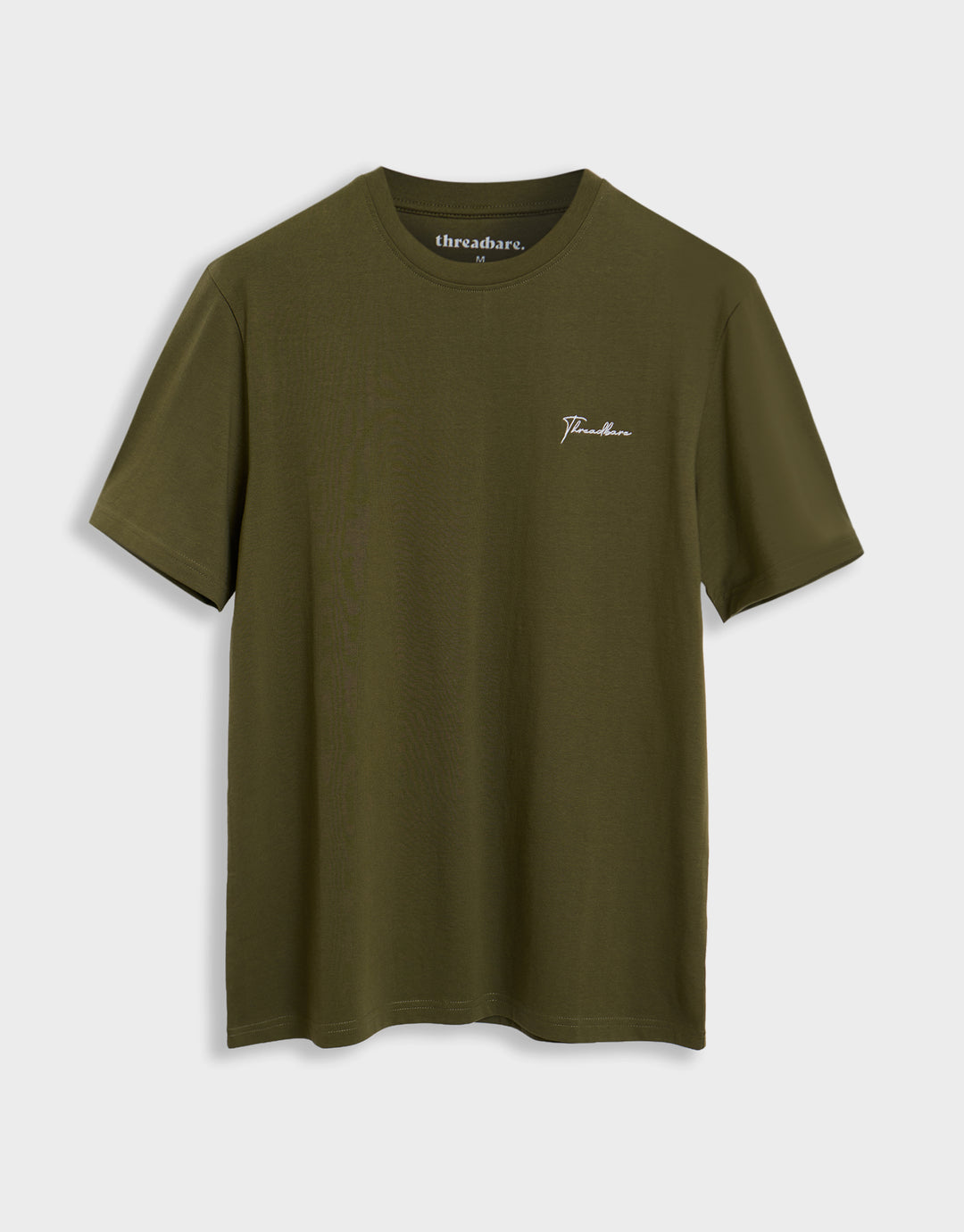 5 Pack Assorted Cotton Script T-Shirts in Khaki - flat lay
