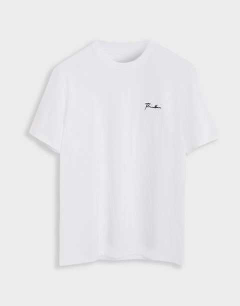 5 Pack Assorted Cotton Script T-Shirts in White - flat lay