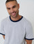 Cotton Ringer T-Shirt in Grey Marl