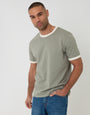 Sage Green Cotton Ringer T-Shirt