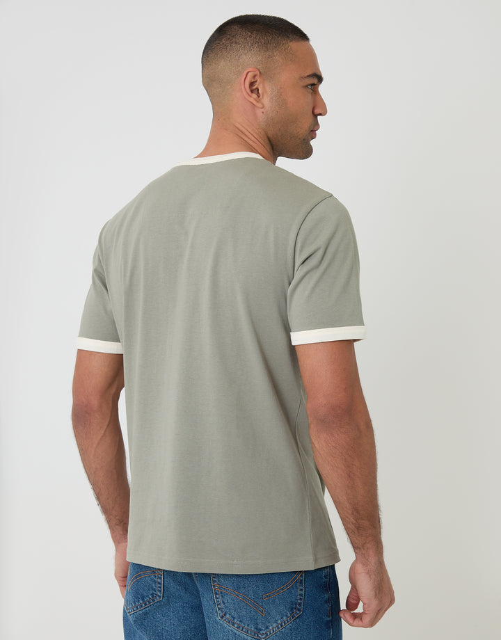 Sage Green Cotton Ringer T-Shirt