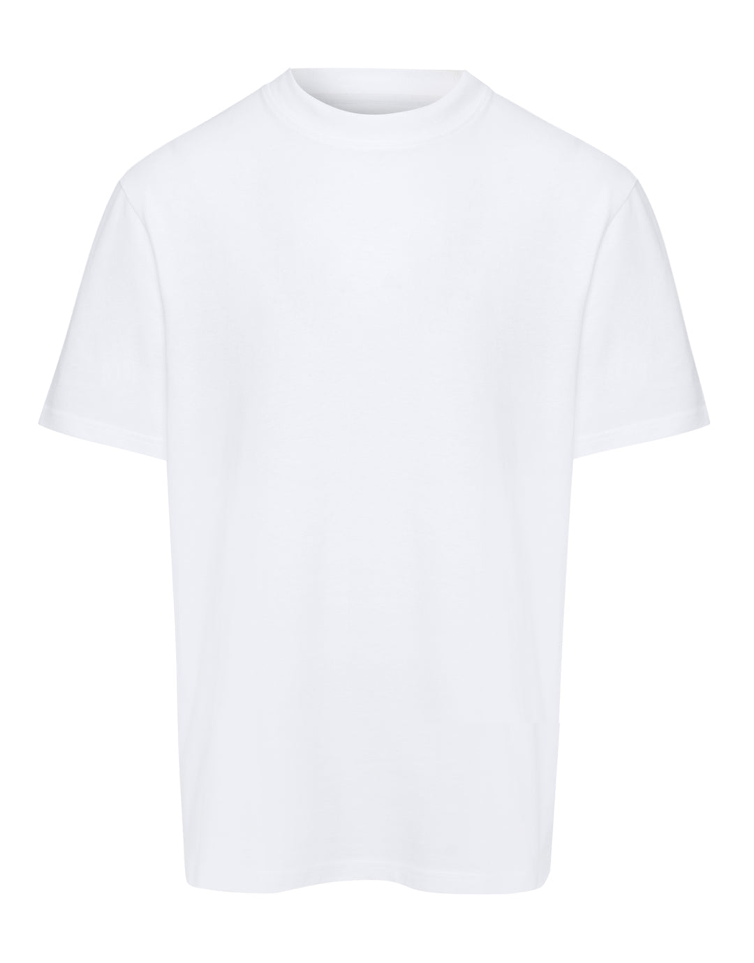 White Relaxed Fit Peached Cotton T-Shirt