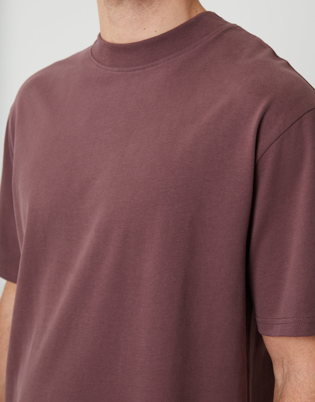 Plum Relaxed Fit Peached Cotton T-Shirt