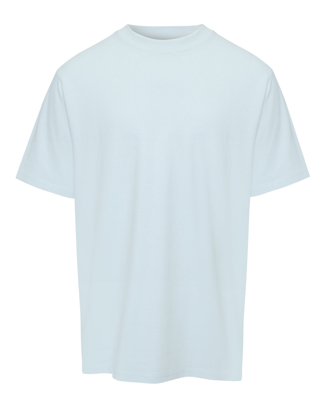 Light Blue Relaxed Fit Peached Cotton T-Shirt