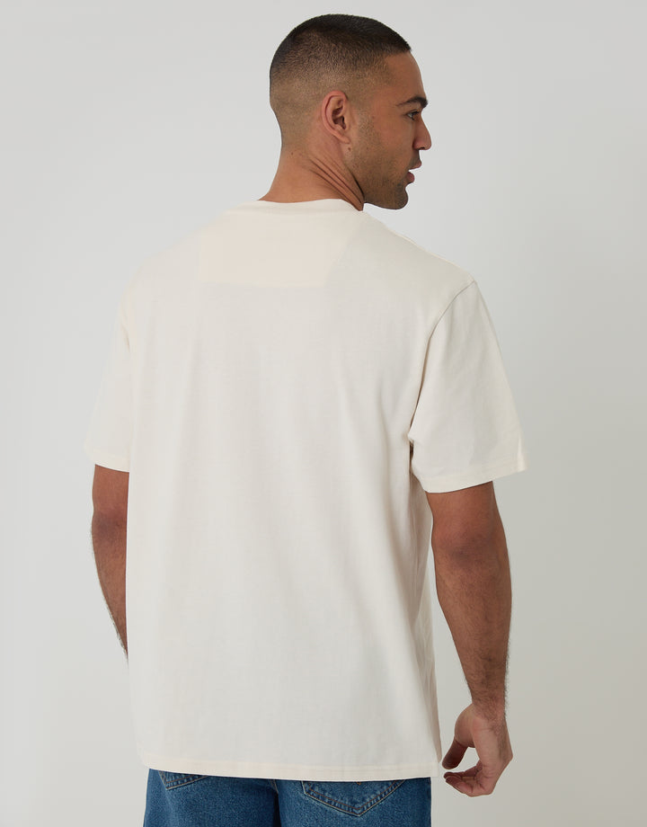 Ecru Relaxed Fit Peached Cotton T-Shirt
