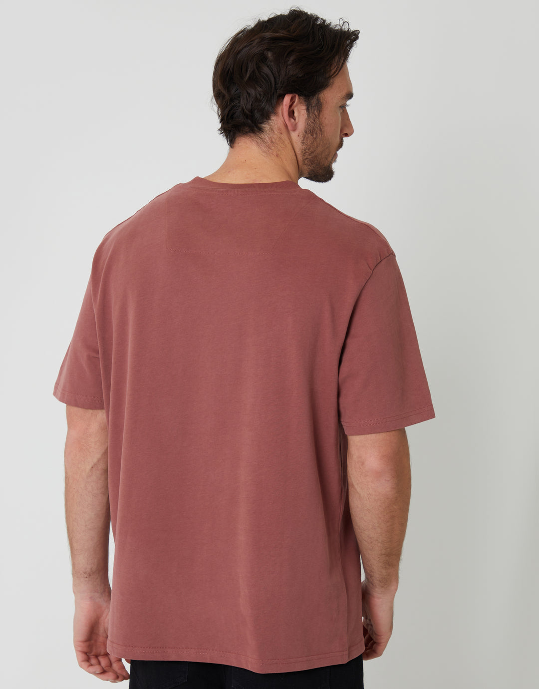 Dusky Pink Relaxed Fit Peached Cotton T-Shirt