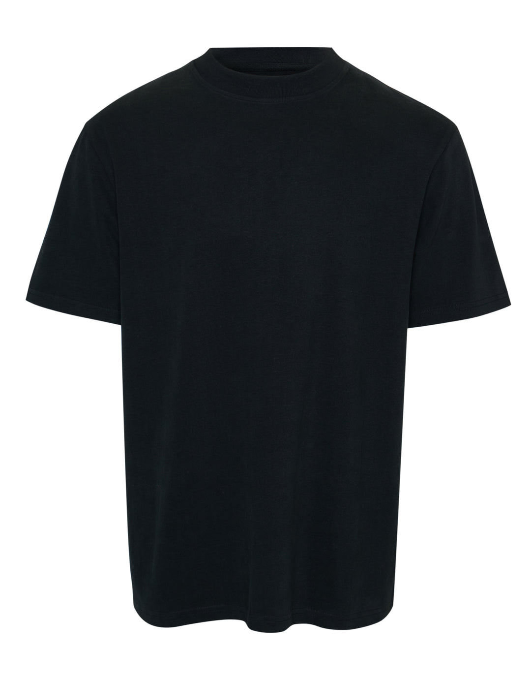 Black Relaxed Fit Peached Cotton T-Shirt