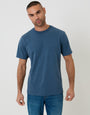 Blue Marl Peached Crew Neck T-Shirt