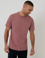 Threadbare Peached Crew Neck T-Shirt in Dusky Pink Marl - front view