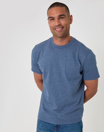 Threadbare Regular Fit Cotton Rich T-Shirt in Light Blue - front view