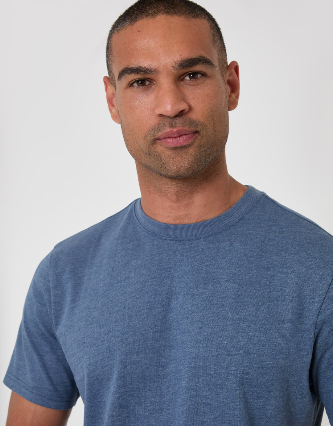 Threadbare Regular Fit Cotton Rich T-Shirt in Light Blue - close up