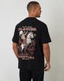 Threadbare Glacier Cotton Crew Neck T-Shirt in Black - back view