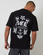 Black Relaxed Fit Tattoo Cotton T-Shirt