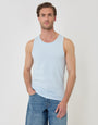Threadbare Cotton Crew Neck Vest in Light Blue - front view