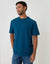 Relaxed Fit Cotton Ribbed T-Shirt in Blue
