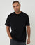 Relaxed Fit Textured Crew Neck T-Shirt in Black