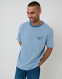 Denim Blue Relaxed Fit Stripe Cotton T-Shirt