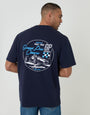 Navy Relaxed Fit Motorsport Cotton T-Shirt
