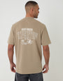 Threadbare Relaxed Fit Expedition Peached Cotton T-Shirt in Brown - back view