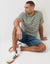Sage Green Stripe Cotton Crew Neck T-Shirt