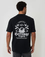 Threadbare Relaxed Fit Inspire Peached Cotton T-Shirt in Black - back view