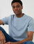 Blue Cotton Crew Neck Script T-Shirt