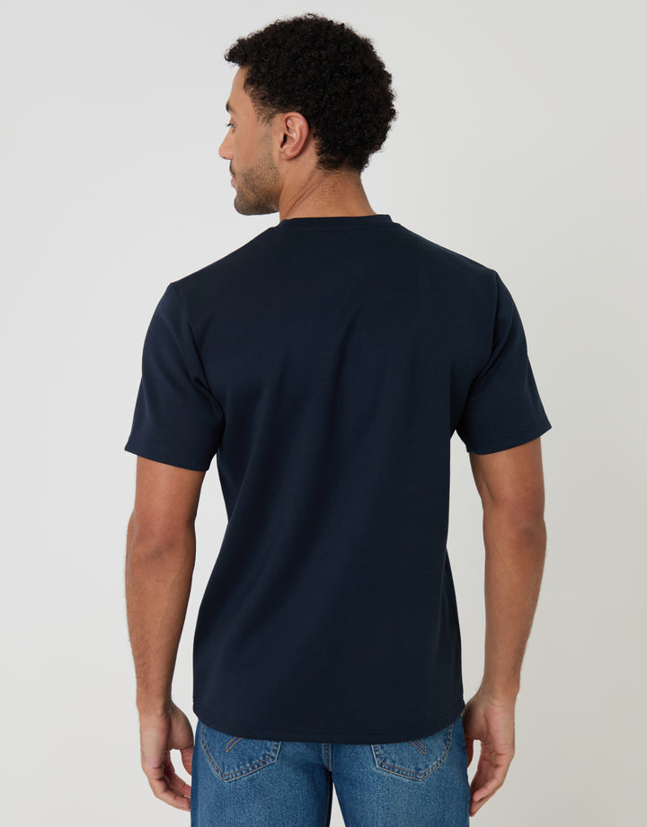 Threadbare Scuba T-Shirt in Navy - back view