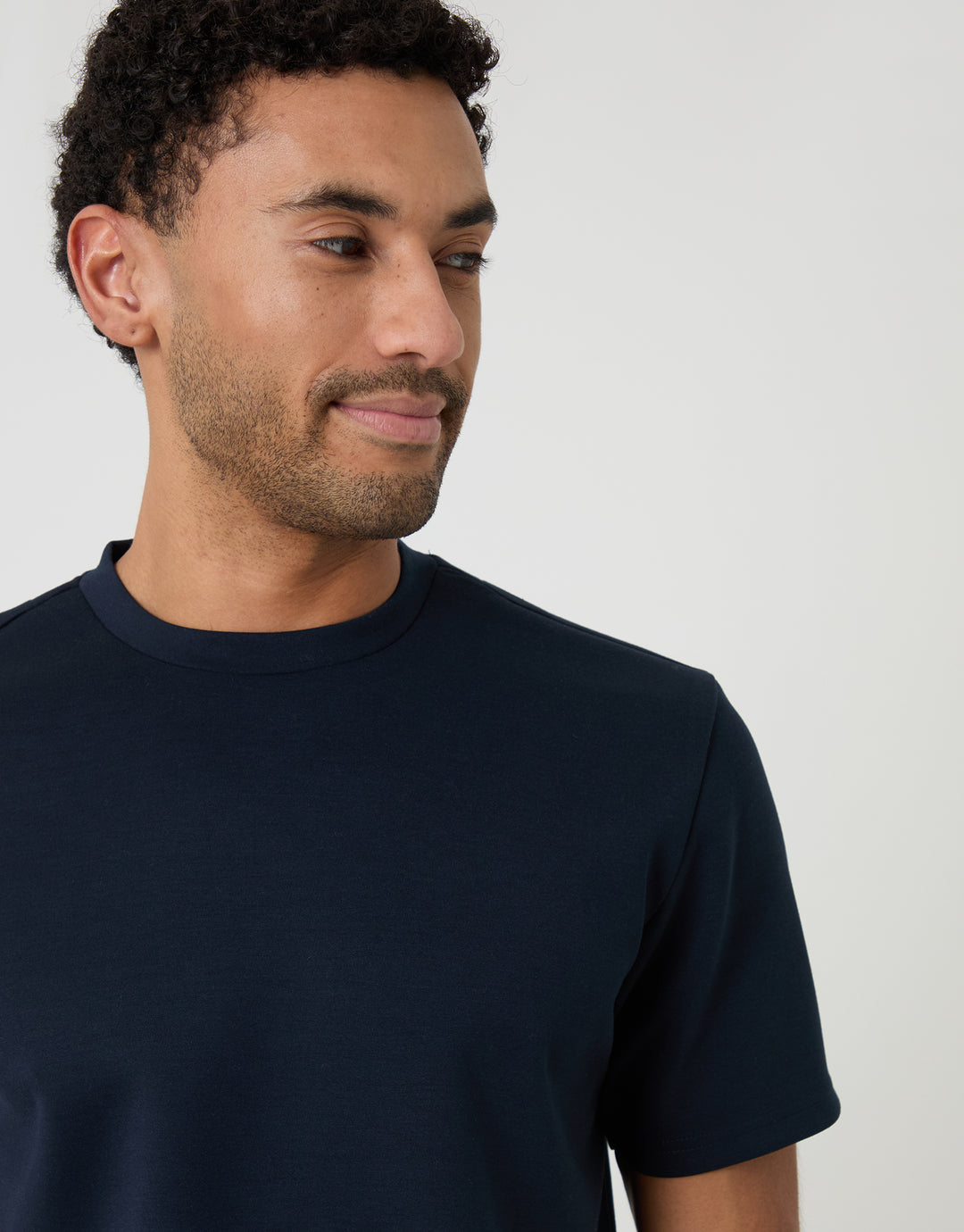 Threadbare Scuba T-Shirt in Navy - close up