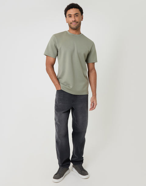 Threadbare Scuba T-Shirt in Sage Green - full body