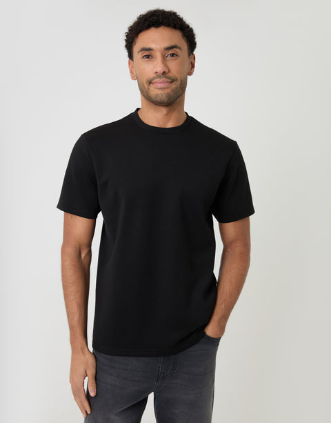Threadbare Scuba T-Shirt in Black - front view
