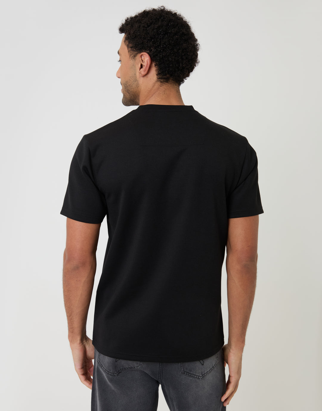 Threadbare Scuba T-Shirt in Black - back view