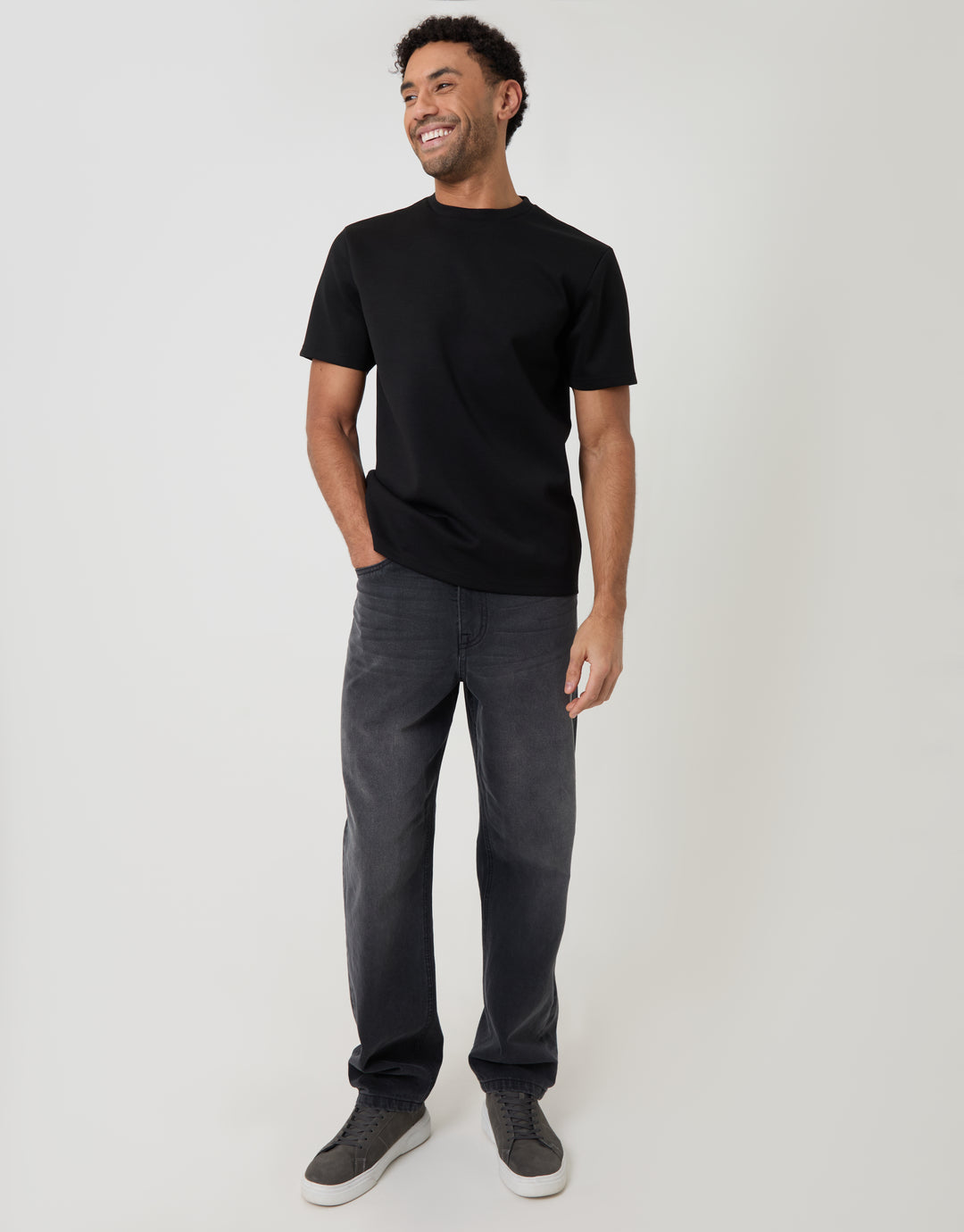 Threadbare Scuba T-Shirt in Black - full body