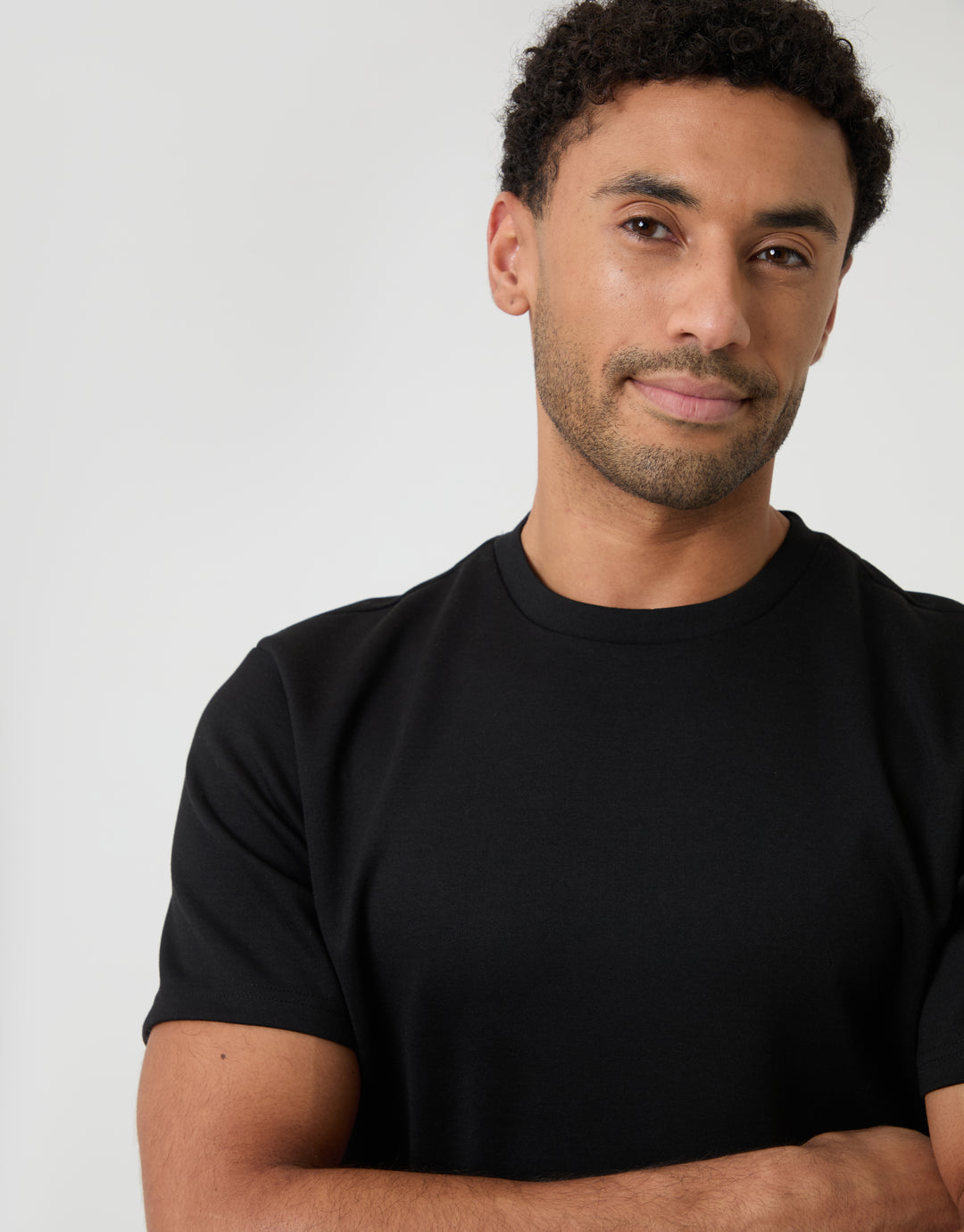 Threadbare Scuba T-Shirt in Black - close up
