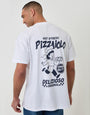 Threadbare Oversized Pizzaiolo Cotton T-Shirt in White - back view