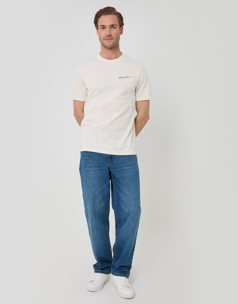Threadbare Puerto Rico Graphic T-Shirt in Ecru - full body
