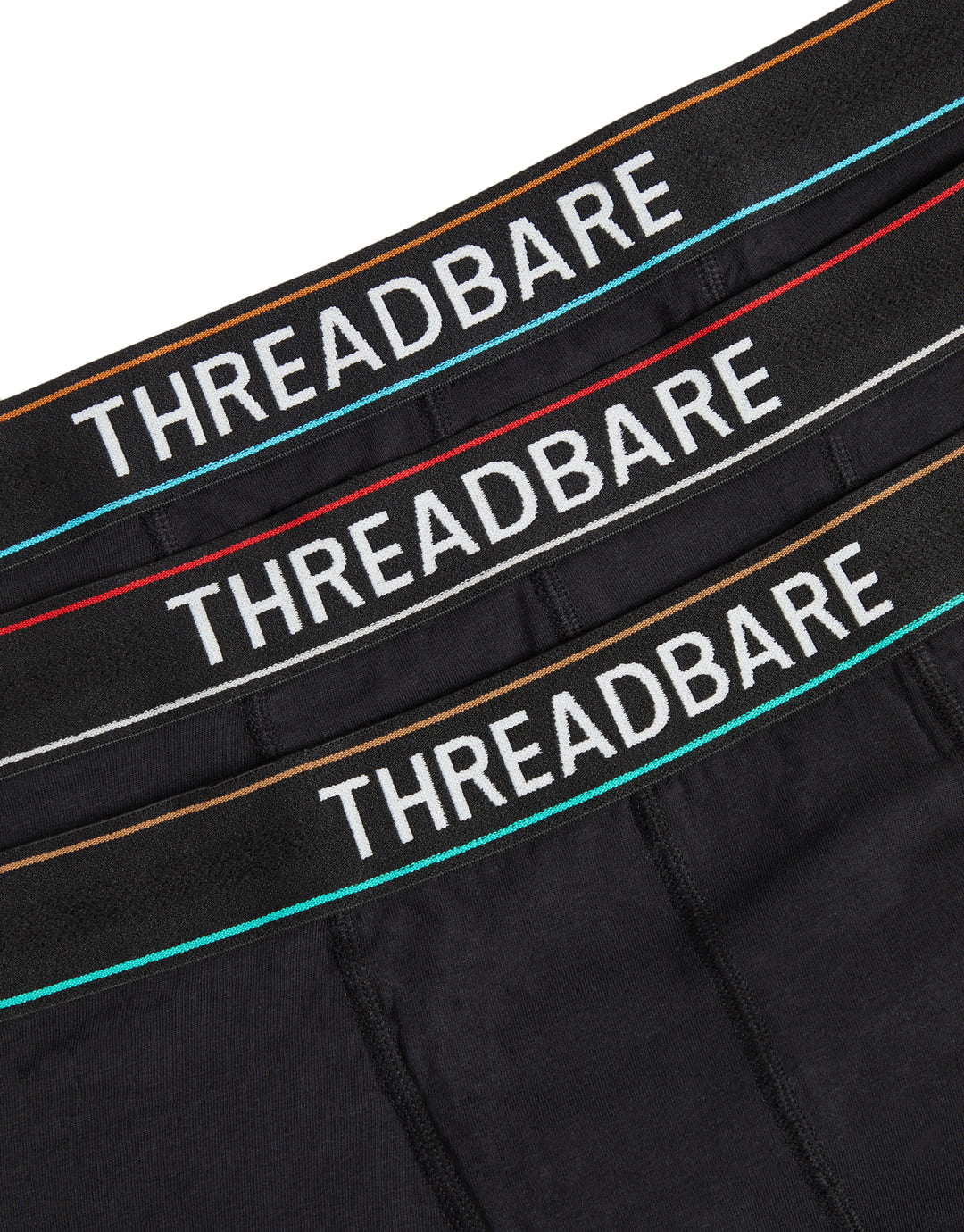 Black Colour Waistband Hipster Boxer Shorts (3 Pack)