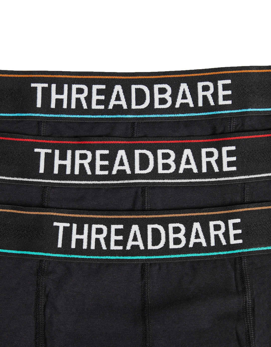 Black Colour Waistband Hipster Boxer Shorts (3 Pack)